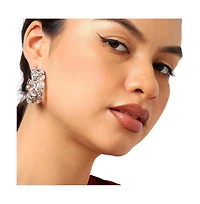 Sohi Gold-Plated Stone Hoop Earrings