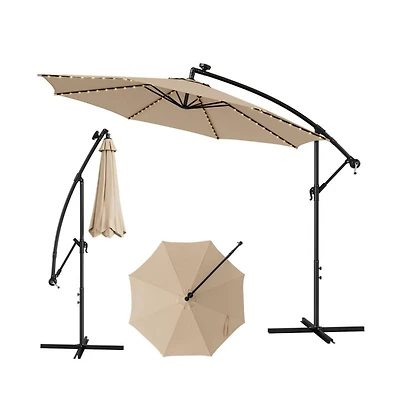 Mondawe 10 Feet Patio Umbrella with 112 Solar-Powered Led Lights