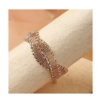 Sohi Gold-Plated Contemporary Mesh Bracelet
