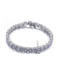 Sterling Silver White Gold Plating with Clear Cubic Zirconia Tennis Bracelet