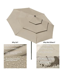 Yescom 10 Ft 3 Tier Patio Umbrella with Crank Handle Push to Tilt Aluminum Backyard
