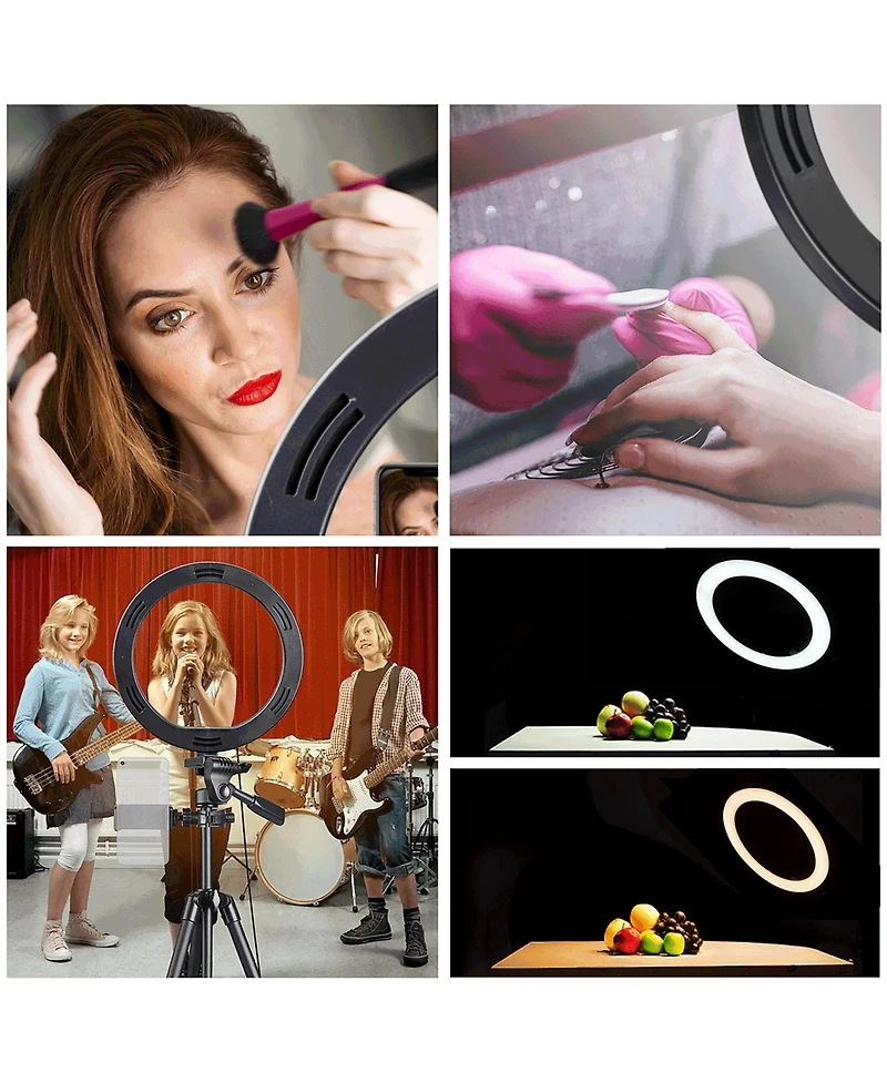 2 Pack 10" Led Ring Light Dimmable Tripod Stand Phone Holder Photo Video Makeup