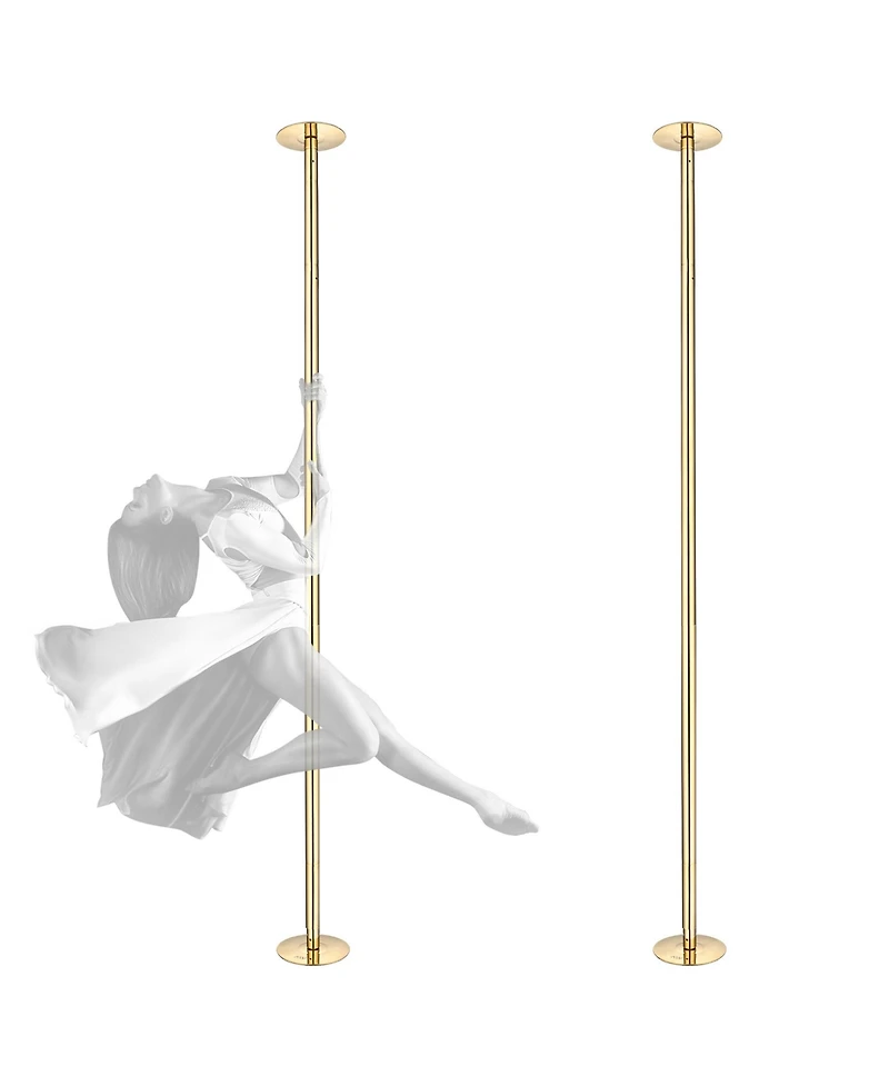 Yescom 12 Ft Spinning Static Dancing Pole Kit w/ Extensions Fitness Dance Exercise Gold