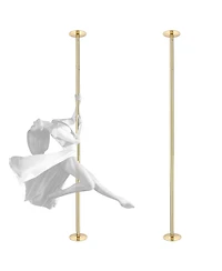 Yescom 12 Ft Spinning Static Dancing Pole Kit w/ Extensions Fitness Dance Exercise Gold