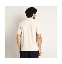 Campus Sutra Men's Saltbox Beige Seamless Ribbed Polo T-Shirt