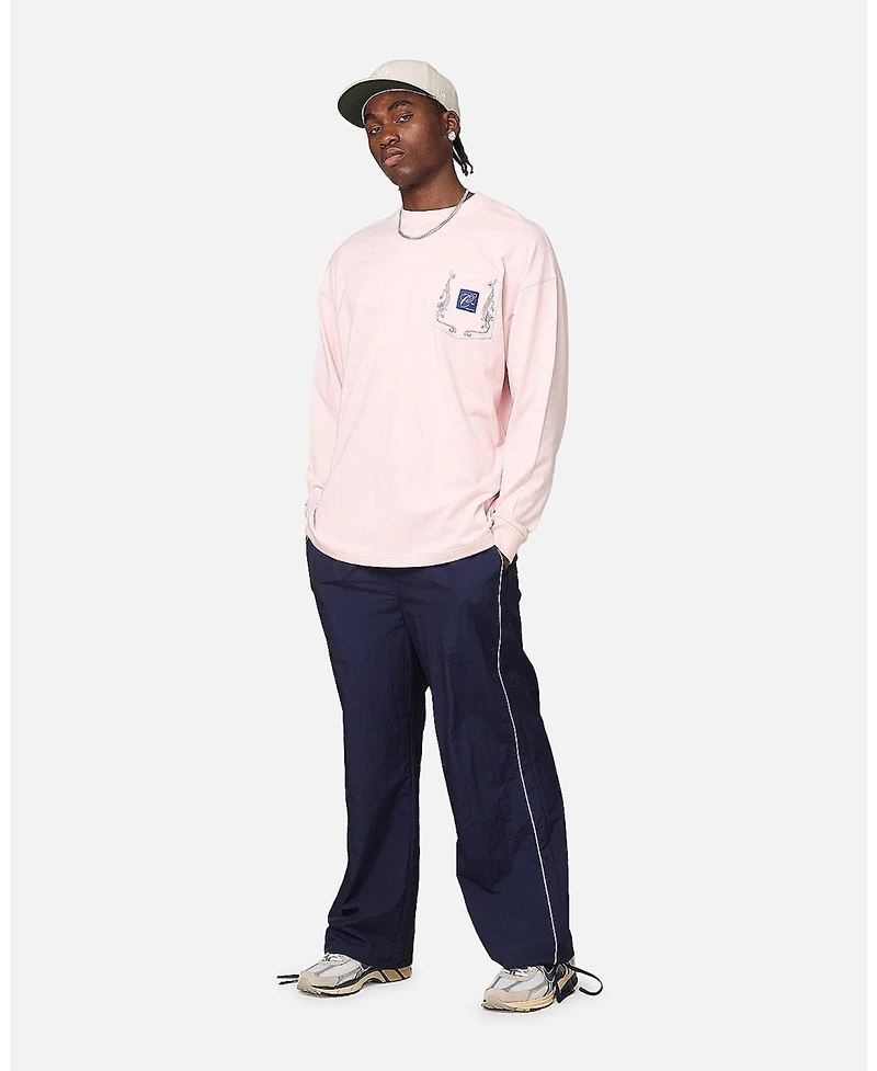 Carre Men's Floral Pocket Oversized Long Sleeve T-Shirt