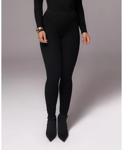 Jluxlabel Women's Grey Naaya Ribbed Leggings