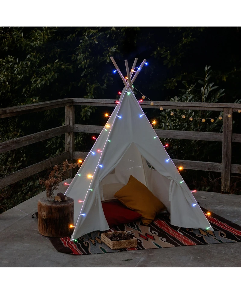 Yescom Patio Umbrella Solar String Light with Remote Control Timer Fit 8-Rib 8/9/10 Ft Outdoor 128 Rgb Led 8 Mode Camping Tents