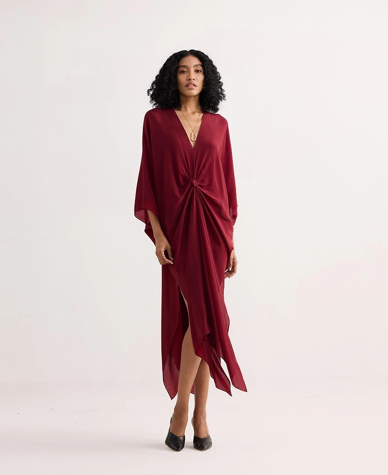 Reistor Women's Front twist Kaftan Dress