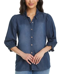 Gloria Vanderbilt Women's Puff-Sleeve Shirt