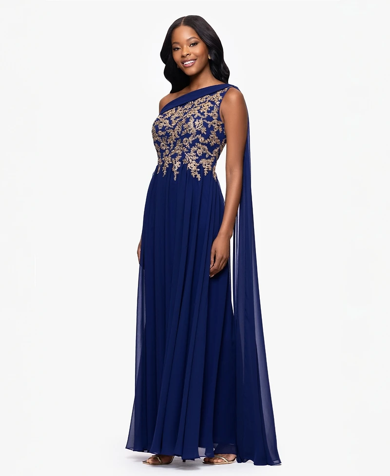 Betsy & Adam Women's Embroidered Off-The-Shoulder Dress