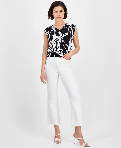 I.n.c. International Concepts Petite Printed Banded-Hem Sleeveless Top, Exclusively at Macy's