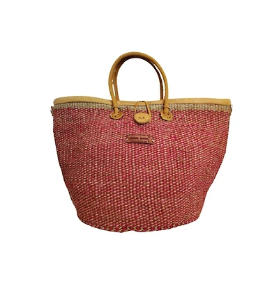 Brave Life Heart Handmade Sisal Straw Basket Tote Bag