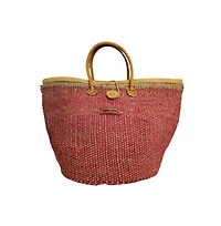 Brave Life Heart Handmade Sisal Straw Basket Tote Bag