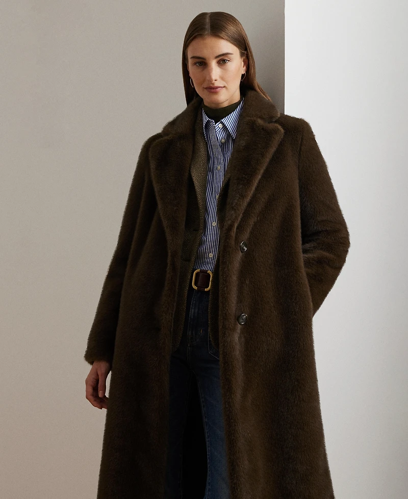 Lauren Ralph Lauren Women's Faux-Fur Single-Breasted Coat