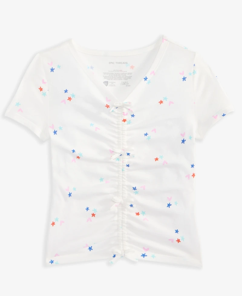 Epic Threads Little & Big Girls Doodle-Print Bow Top, Exclusively at Macy's