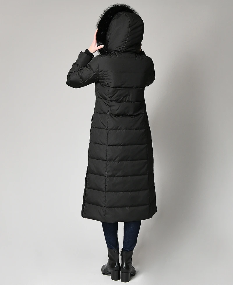 Lauren Ralph Women's Faux-Fur-Trim Maxi Puffer Coat