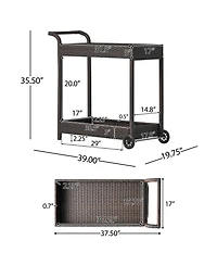 Mobile Resin Wicker Bar Cart - Entertain with Ease!