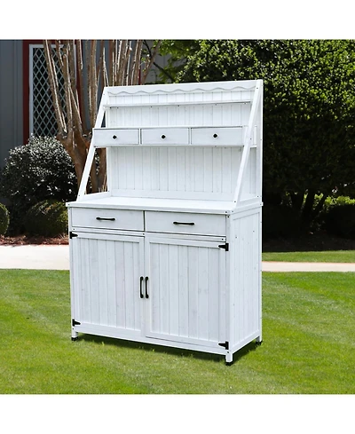 Outdoor Potting Bench with Storage
