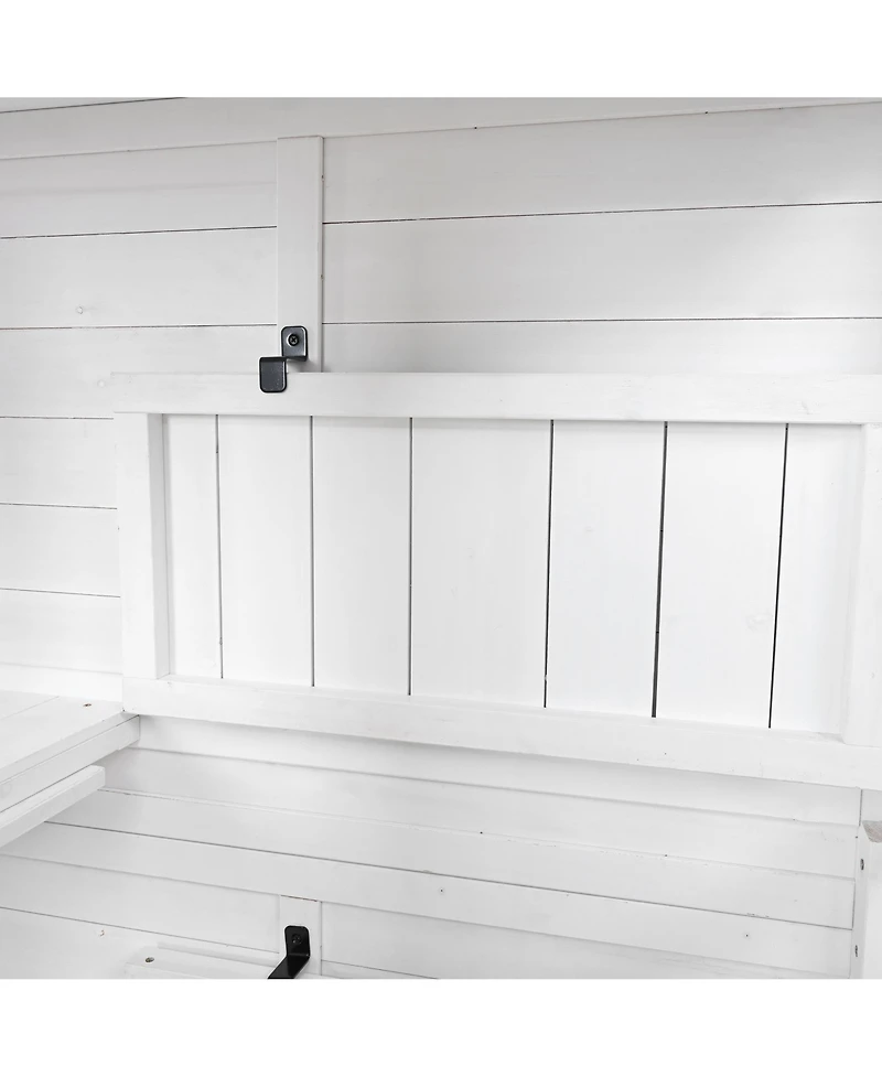 Outdoor Wood Storage Cabinet with Lockable Door