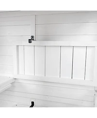 Outdoor Wood Storage Cabinet with Lockable Door