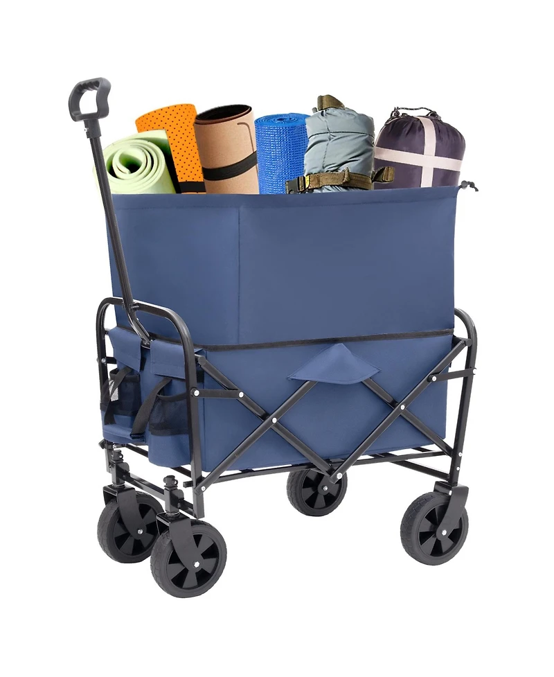 Collapsible Utility Wagon Cart - 225lb Capacity - Dark Blue