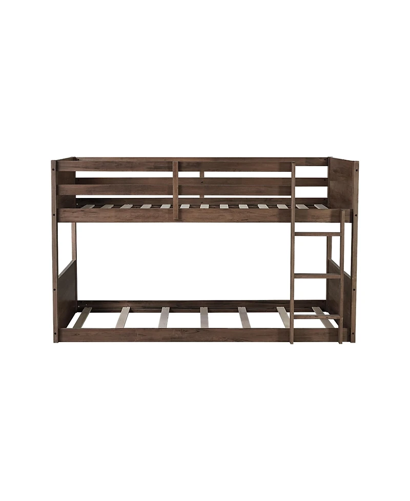 Antique Oak Twin Floor Bunk Bed