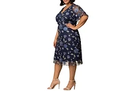 Kiyonna Plus Sonnet Embroidered Cocktail Dress