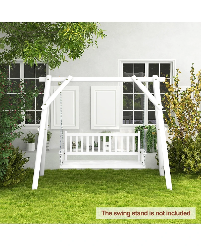 Gymax 5FT Wooden 3-Person Porch Swing Chair w/ Adjustable Galvanized Metal Chains