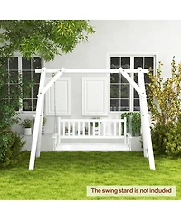 Gymax 5FT Wooden 3-Person Porch Swing Chair w/ Adjustable Galvanized Metal Chains