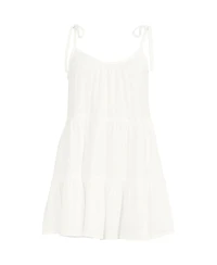Lands' End Women's Cotton Gauze Tiered Mini Cover-up Dress