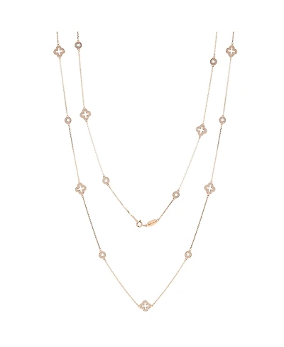 Suzy Levian New York Sterling Silver Sapphire & Created White Station Necklace