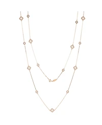 Suzy Levian New York Sterling Silver Sapphire & Created White Station Necklace