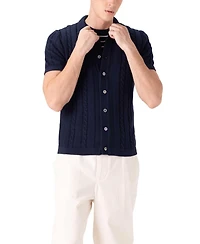 Members Only Men's Jc Polo Cable Knit Sweater