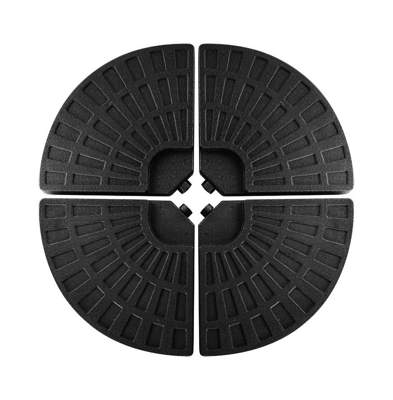 4 Pieces Round Cantilever Umbrella Base with Carry Handles for Garden
