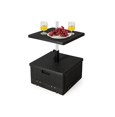 175 Lbs Outdoor Fillable Umbrella Base with Table Tray