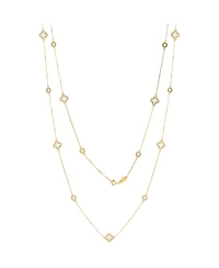 Suzy Levian New York Sterling Silver Sapphire & Created White Station Necklace