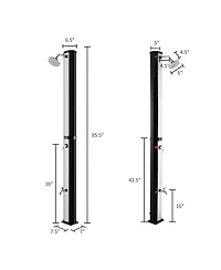 7.2 Feet 9.3 Gallon Solar Heated Shower with Adjustable Head and Foot Tap