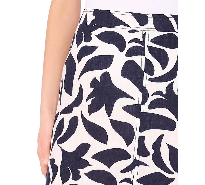 CeCe Women's Printed Seamed Maxi Skirt