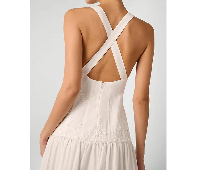 open lace back dress Ruched Cup Slip Maxi Dress – WeWoreWhat main image 0