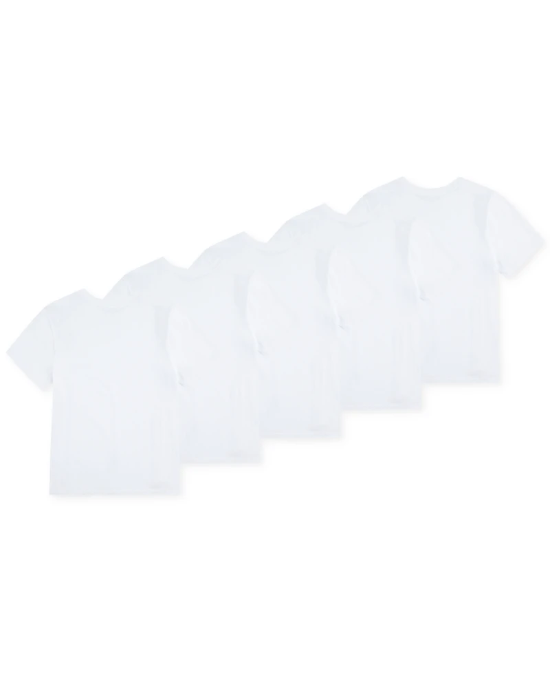 Polo Ralph Lauren Big Boys Crewneck Undershirts, 5 Pack