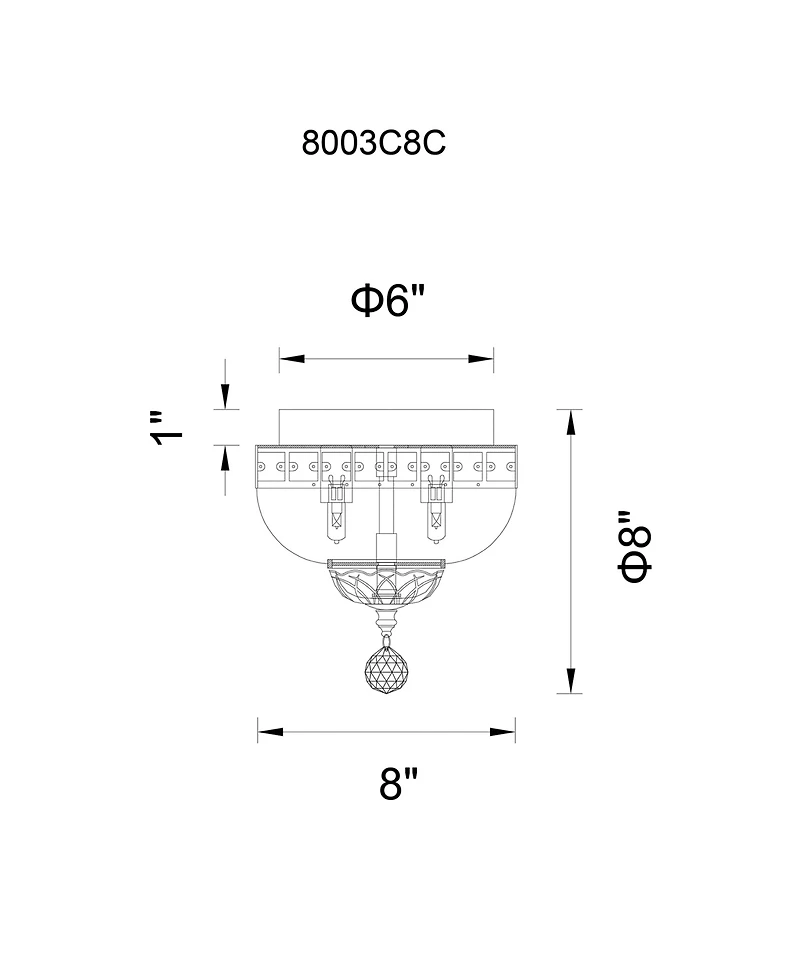 Cwi Lighting 9" Metal Stefania 2 Light Bowl Flush Mount