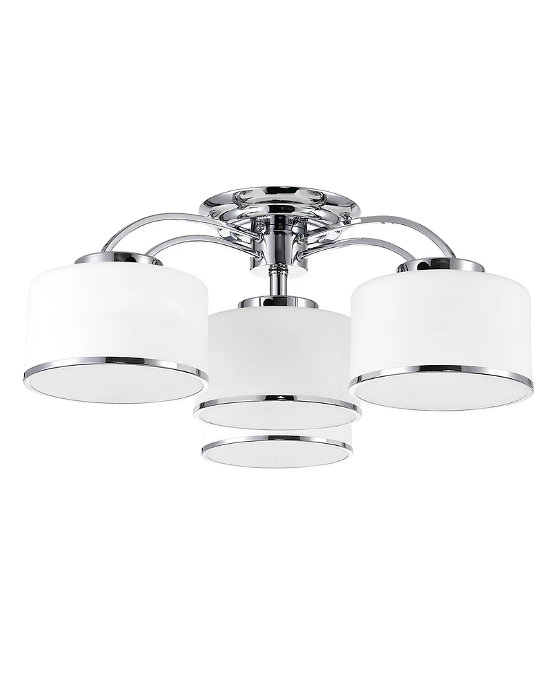 Cwi Lighting 28" Metal Frosted 4 Light Drum Shade Flush Mount