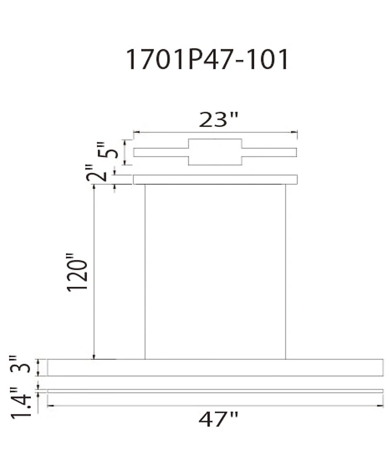Cwi Lighting 47" Metal Pienza Led Integrated Chandelier