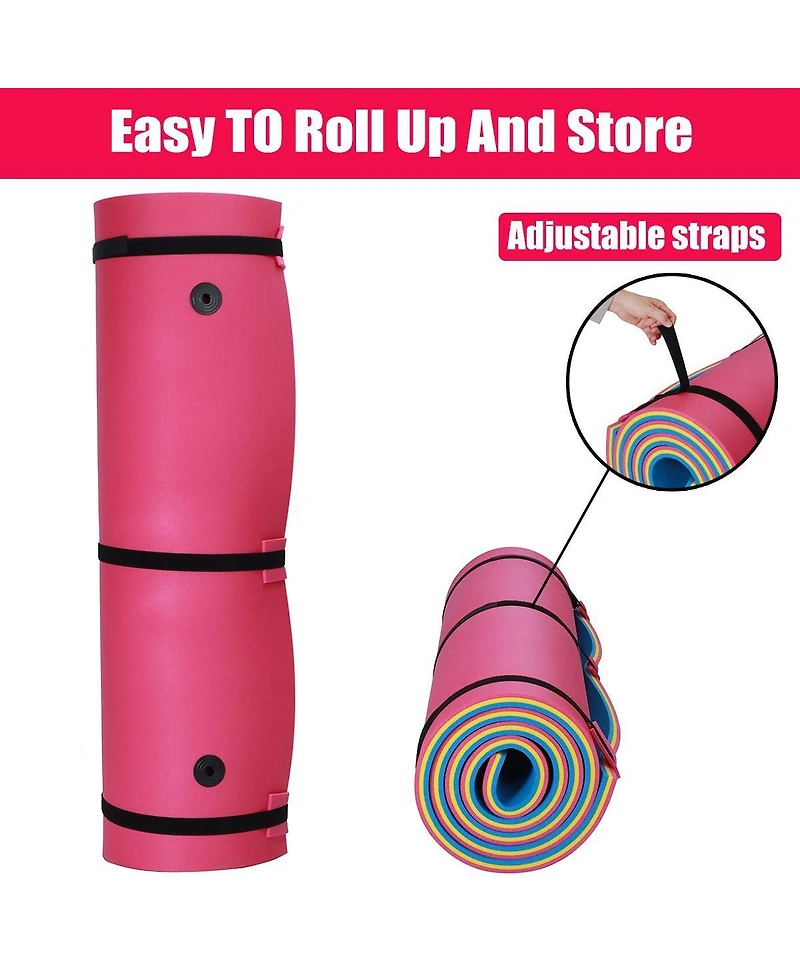 Hallolure Rose Pink Water Floating Mat Foam Pad, 13x5FT Bouncy Tear-Resistant Xpe Foam