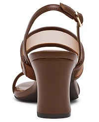 Anne Klein Women's Rhonda Mesh Band Block Heel Dress Sandals