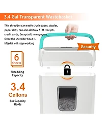 Bonsaii Secure Shredder, Home Office Shredder, high Security, 6-Sheet, Cross-Cut shredding for documents, Mail, Staples, Credit Cards, Equipped Conven