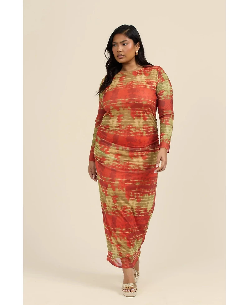 Fashion-szn Curve Women's Tye Dye Midi Dress