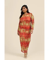 Fashion-szn Curve Women's Tye Dye Midi Dress