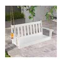 Mondawe 54 Inch Hdpe Patio Porch Swing with Cup Holder